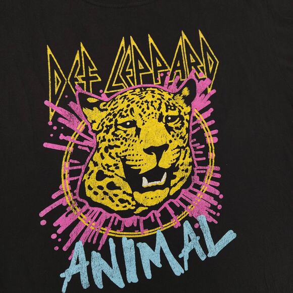 Def Leppard Animal Crew Neck Graphic Band T Shirt Adult Mens Size L Black - Picture 4 of 9